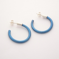 ST1248 blue titanium hoop earrings